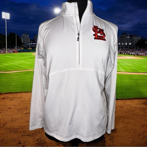 CUTTER & BUCK STL Cardinals Women's Adapt Eco Knit Half-Zip Top - White XXXL - Picture 2 of 14
